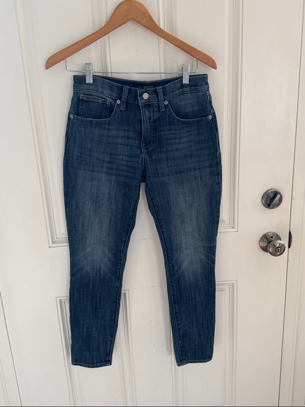 Lucky Brand Mid Rise Skinny Ava Dark Blue Cropped Jeans - Slim Ankle